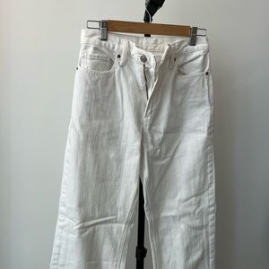 White uniqlo straight leg jeans
